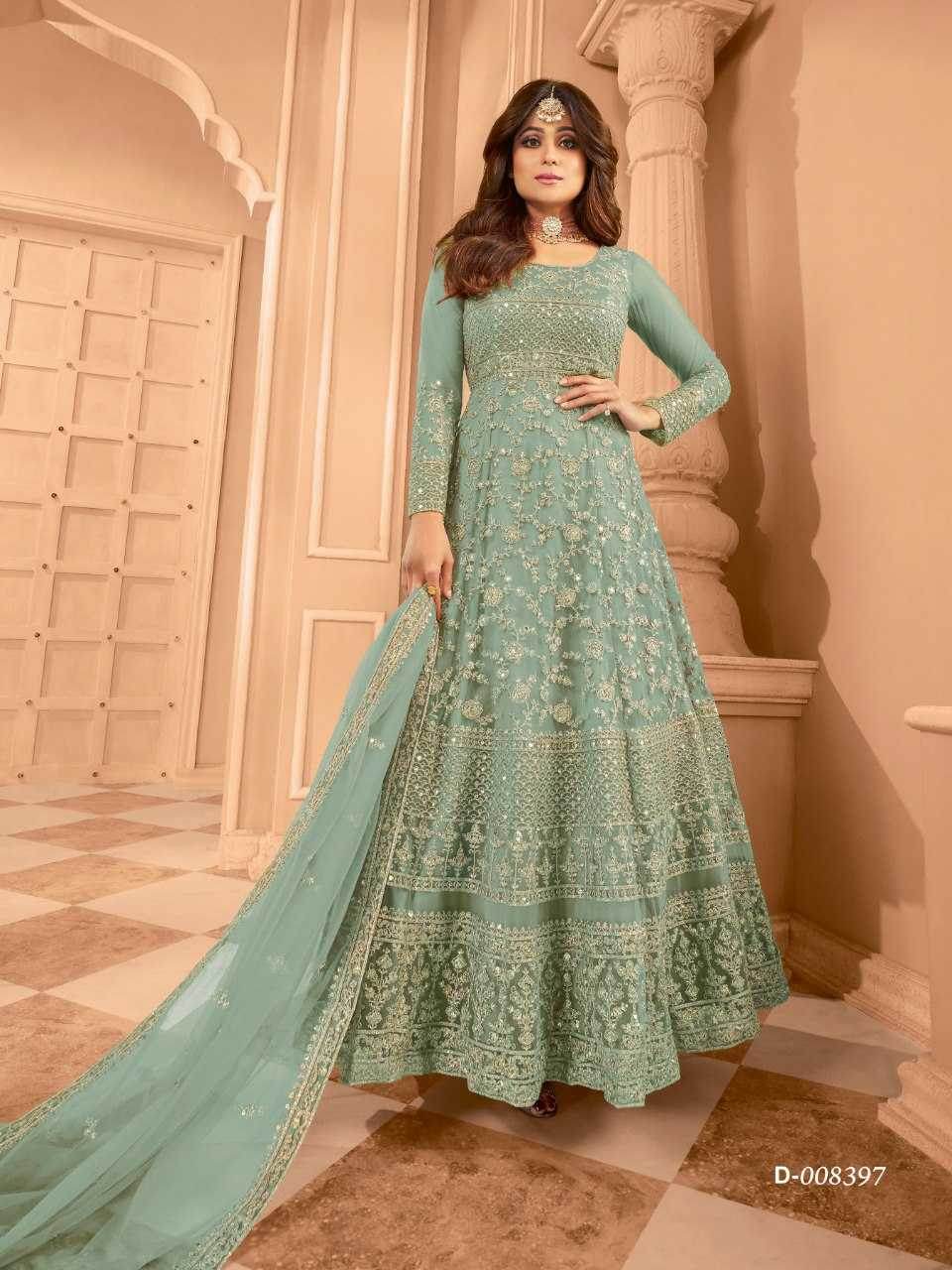 Japan Sartin Embroidery Anarkali Long Sequin Gown - MYLUXURY LANE ENTERPRISE